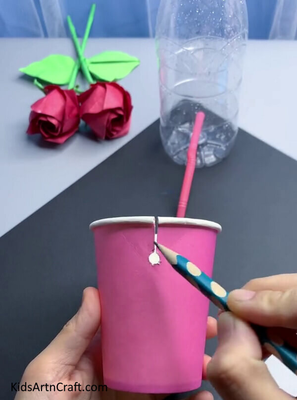 Drawing an Elephant On a Paper Cup - Creating a Recycled Beverage Dispenser from Plastic Bottles and Straws
