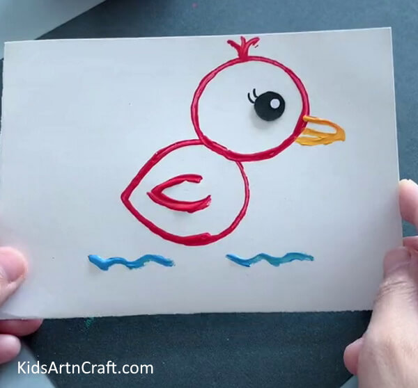 Cute Duck Craft Using Watercolor & Toilet Paper For Kids