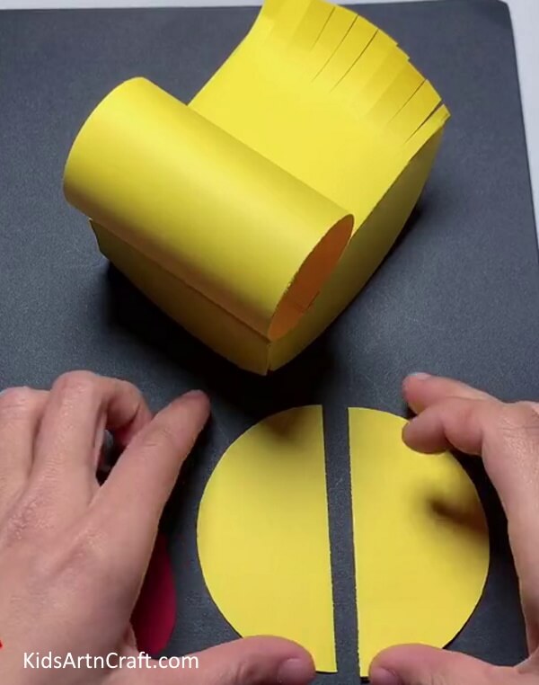 Cutting Semi-circles - Cuddly Paper Duck Construction For Youngsters