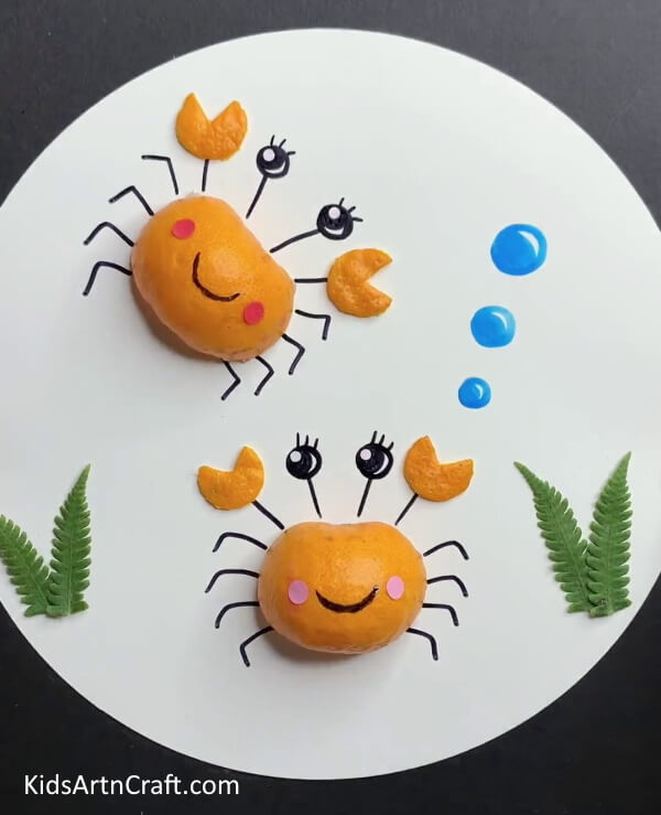 Orange peel Crab Craft For Kids