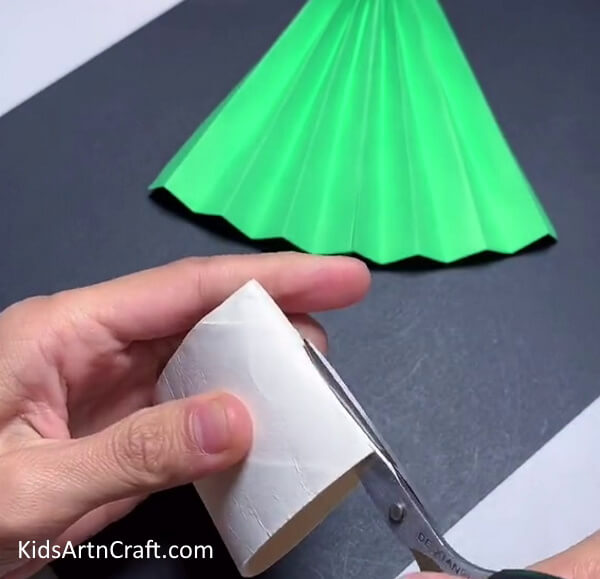 Cutting Cardboard Roll - Creating a Paper Christmas Tree for Kindergarteners
