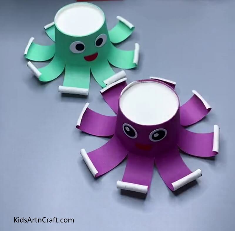 Simple Octopus Craft with Paper Cup For Toddlers