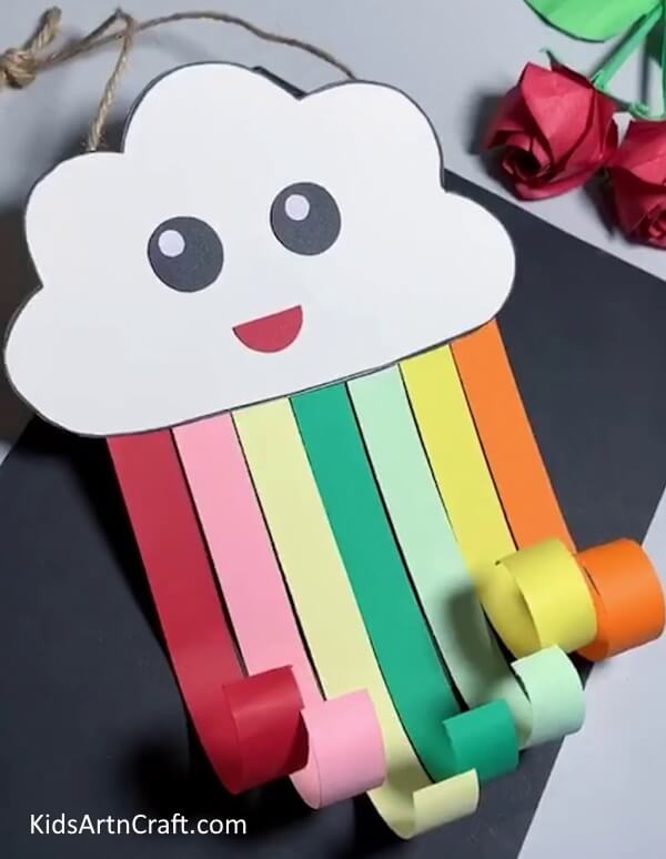 Create A Paper Rainbow Cloud Work Of Art For Children