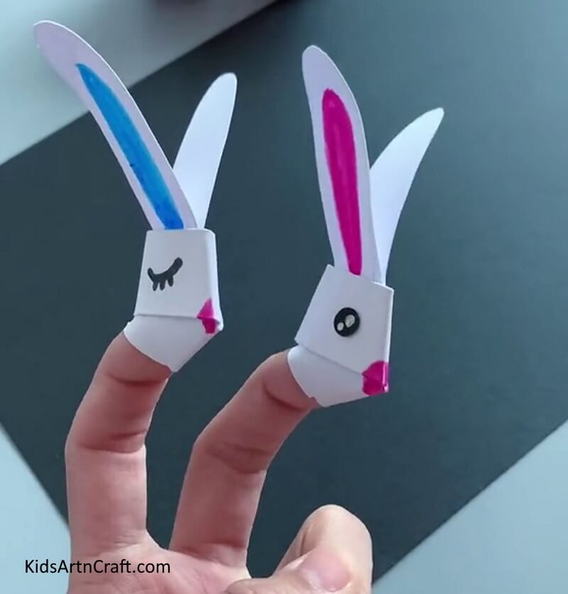 And Viola! Your Bunny Puppets Are Ready -Producing a Bunny Face with Paper Strips for the Juveniles