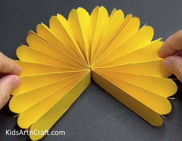 Gluing Petals Together - Forming a Sunflower with Paper