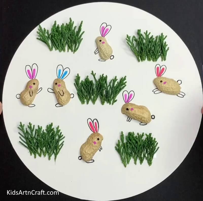 Easy Activity To Make Bunny Craft With Peanut Shells For Children