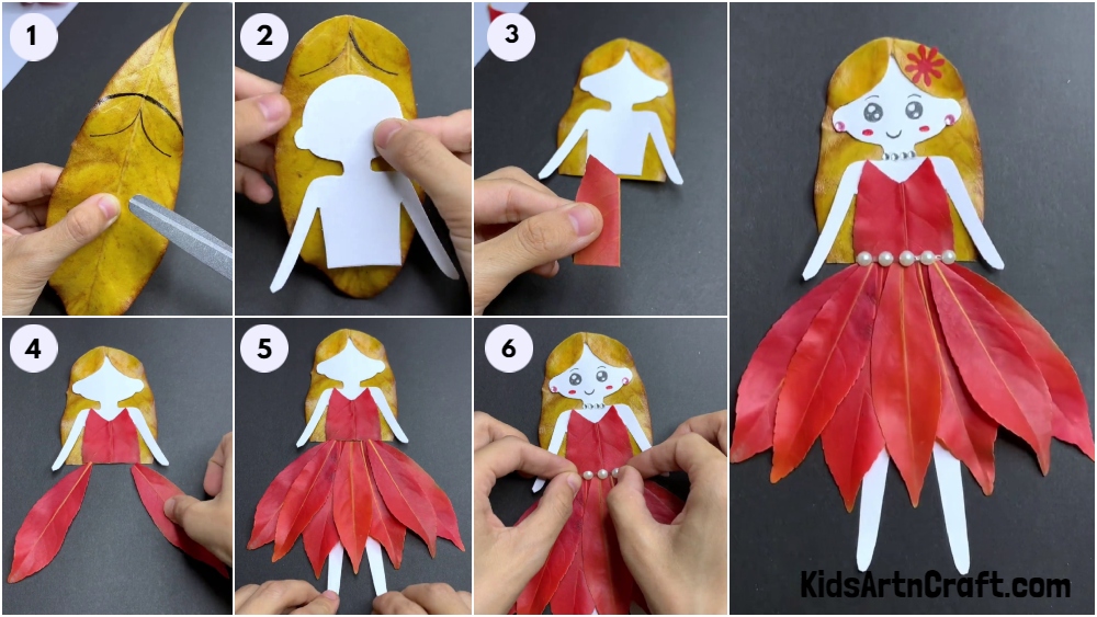 Beautiful Fall leaf Doll Art and Craft for Kids