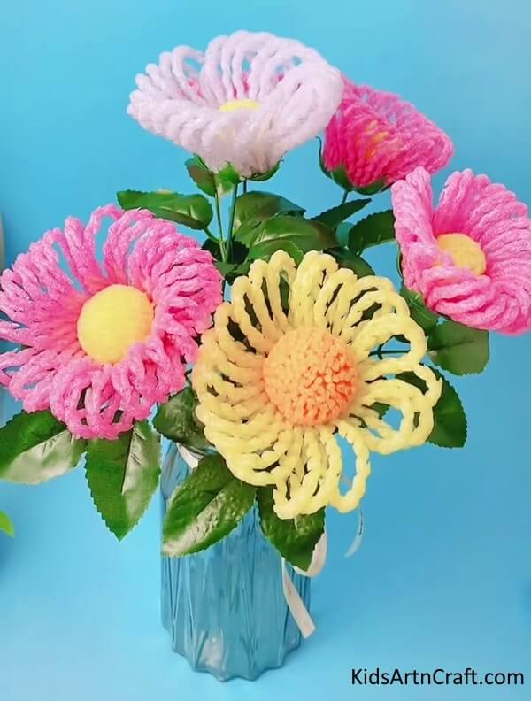 Beautiful Flowers Craft From Foam Net For Kids - Self-Made Art Projects Employing Foam For Little Ones 