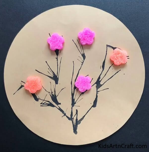 Simple Artwork Projects for School - Beautiful Foam Flower Craft For Project