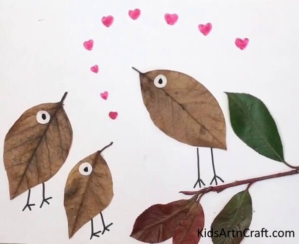 Beautiful Leaf Birds Craft For Kids - Creative Leaf Projects