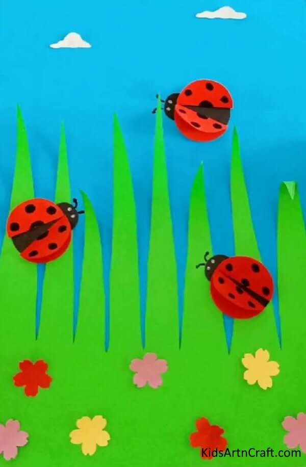 DIY arts and crafts for kids while in the house - Beetle Craft Using Colorful Sheets