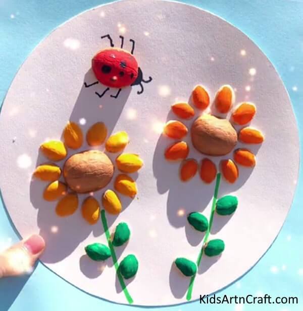 Colorful Flower And Beetle Craft Using Egg Carton - Creative and Colorful Projects for Children 