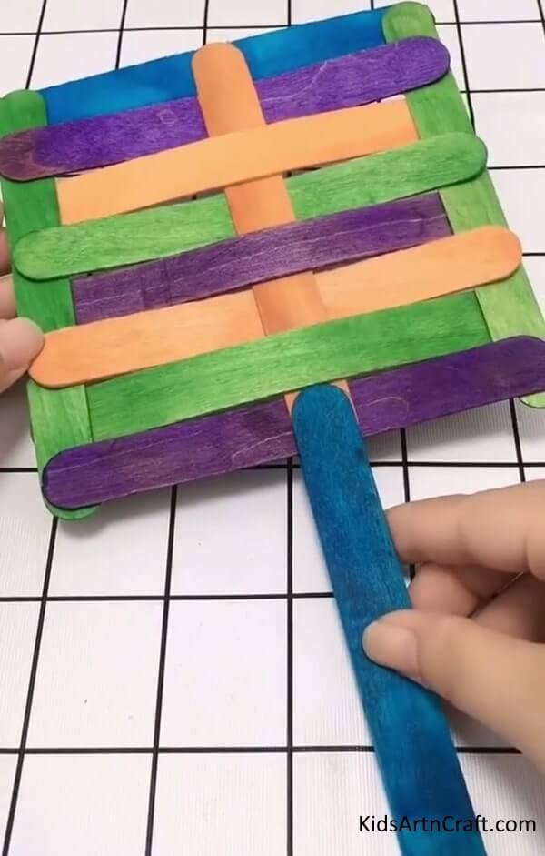 Colorful Popsicle Stick Fan For Kids