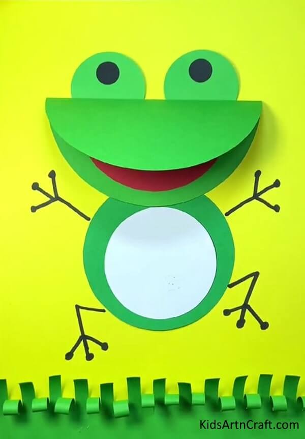 Entertaining Ideas for Crafting with Paper for Children - Crafting a Green Paper Cool Frog At Home