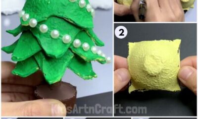 Christmas Tree using Egg Carton Tutorial for Kids