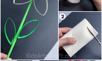 DIY Cardboard Tube Flowers step by step Tutorial