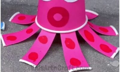 DIY Easy Paper Cup Octopus Craft For Kids