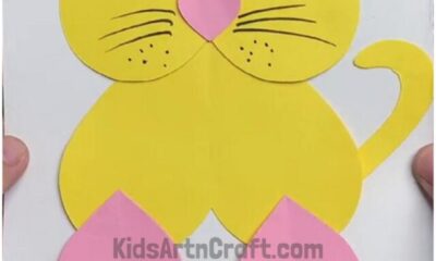 DIY Heart Shape Cat Craft for Valentine's Day