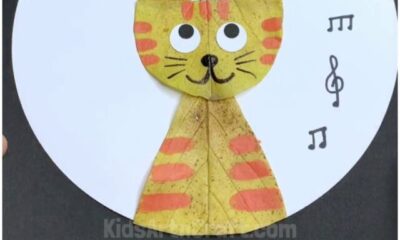 DIY Leaf Cat Step by Step Tutorial For Kids