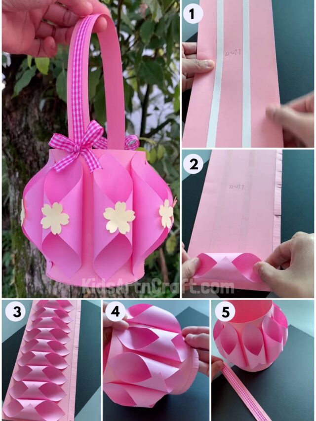 DIY Paper Basket Step by Step Tutorial For Kids Kids Art & Craft