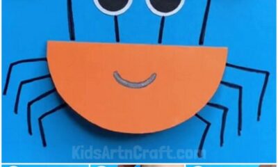 DIY Paper Circle Crab Tutorial For Kids