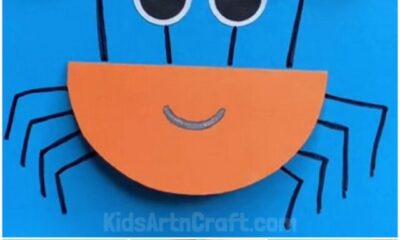 DIY Paper Circle Crab Tutorial For Kids