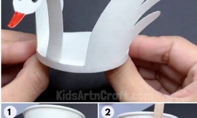 DIY Paper Cup Swan Step by Step Tutorial For Kids