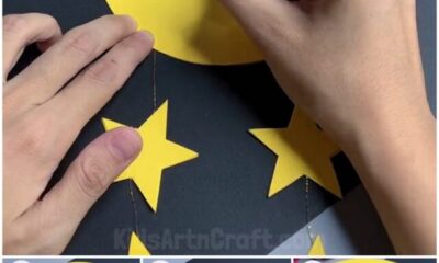 DIY Paper Moon And Star Wall hanging Craft for Kids