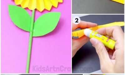 DIY Paper Sunflower Art and Craft for kids