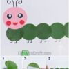 Easy Caterpillar Craft With Fresh Leaves