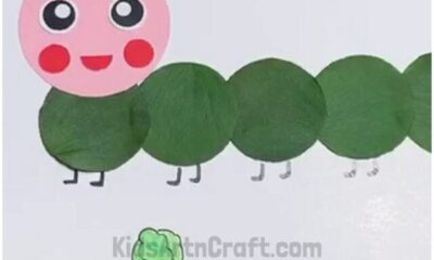 Easy Caterpillar Craft With Fresh Leaves