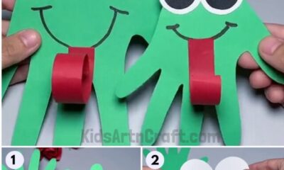 Handprint Craft Paper Frog Easy Craft for Kids