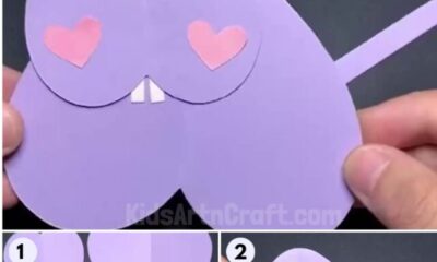 Heart Shaped Paper Mouse Craft Step by Step Tutorial