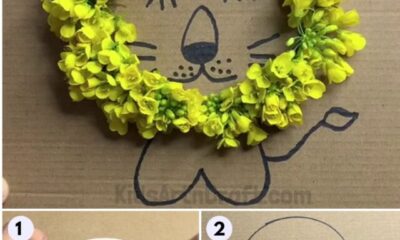 How to Make a Lion Using Flower Easy Craft For Kids
