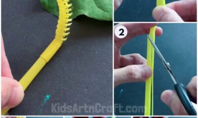 How to Make Beautiful Caterpillar Using Straw