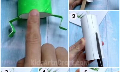 How to Make Frog by Toilet Paper Roll Step-by-Step Tutorial