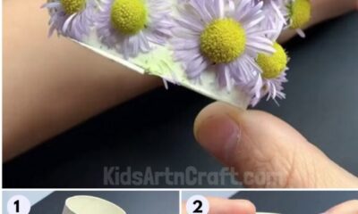 Learn To Make Cardboard Tube Flower Bracelet