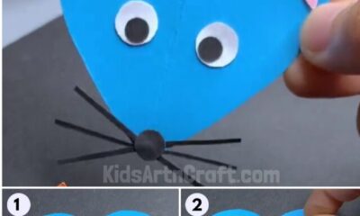 Learn To Make Easy Heart Shaped Paper Mouse Craft