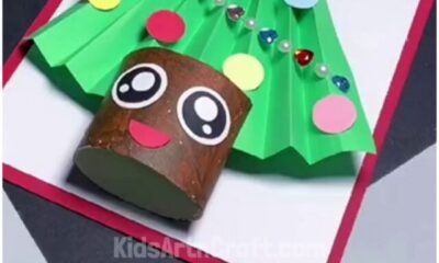 Paper Christmas Trees Step by Step Tutorial For Kids