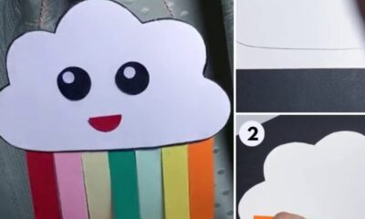 Paper Rainbow Cloud Craft step by step Tutorial