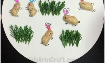 Peanut Shell Bunny Craft Tutorial For Kids