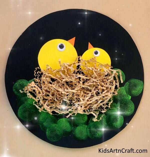 Cute Paper Bird In Nest Craft For Kids - Interesting Art and Craft Projects for Children 