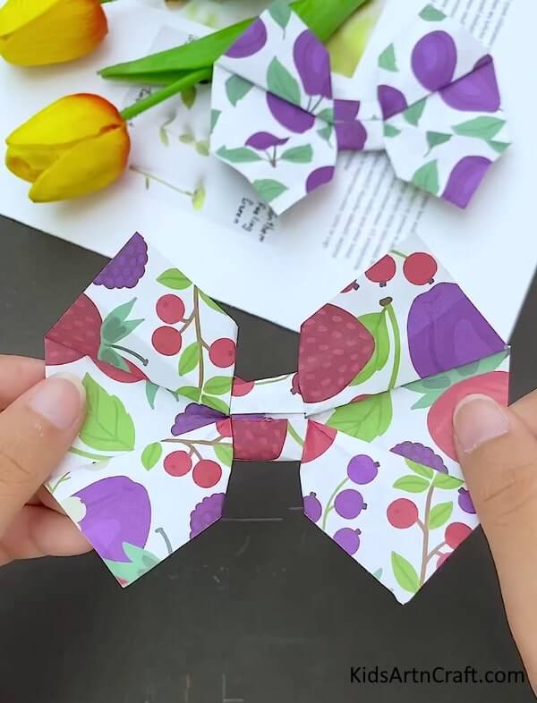Cute Paper Bow Origami Craft For Kids - Creative origami activities for children
