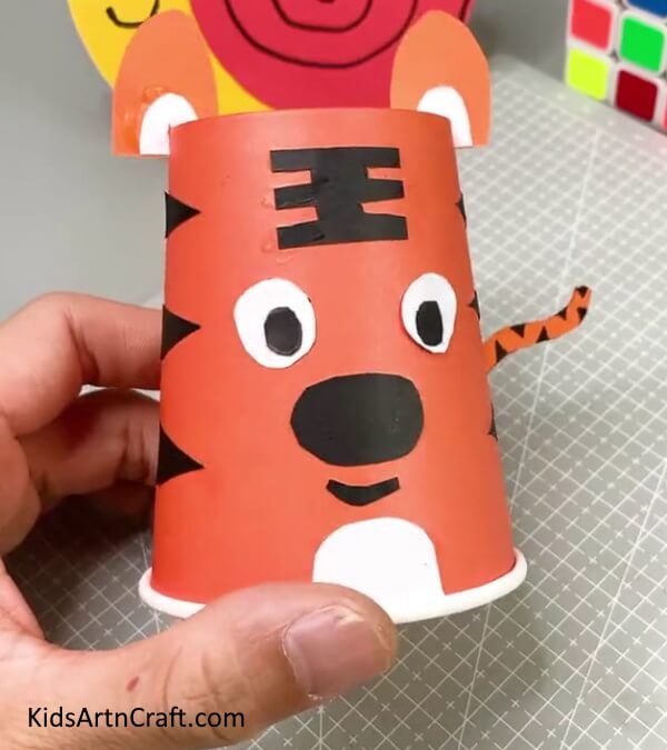 DIY Paper Cup Tiger Craft For Kids