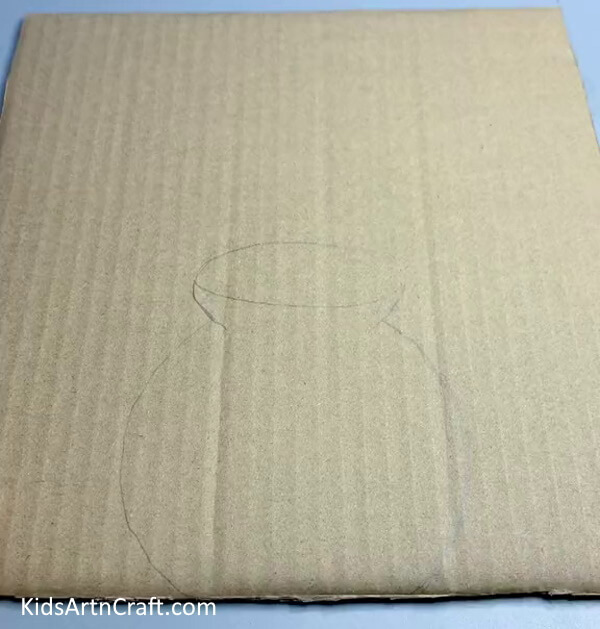 Drawing A Flower Pot On Cardboard - Creating flower art with cardboard