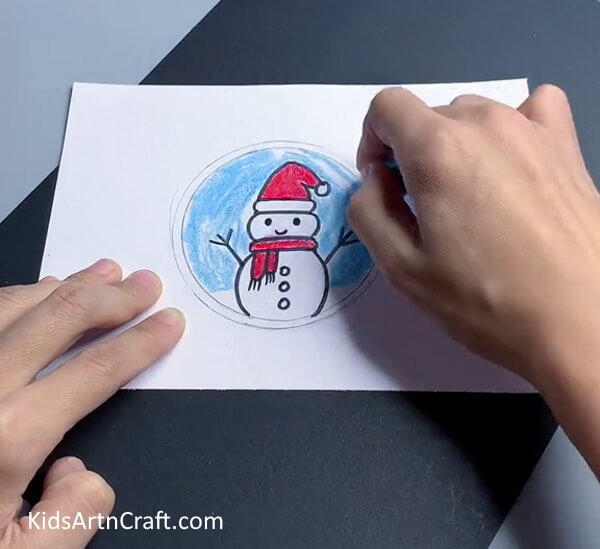 Coloring The Snowman Craft - An attractive craft for decorating your home for Christmas 