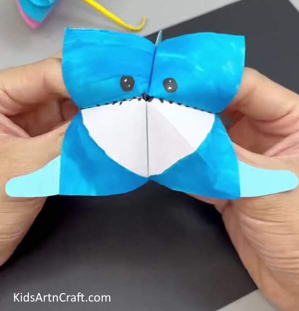 Adding One More Fin - A step-by-step procedure for making a paper origami shark