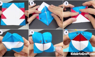 DIY Easy Origami Paper Shark Toy For Kids