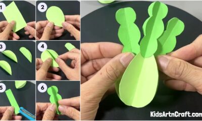 DIY Easy Paper Cactus Craft Tutorial for kids