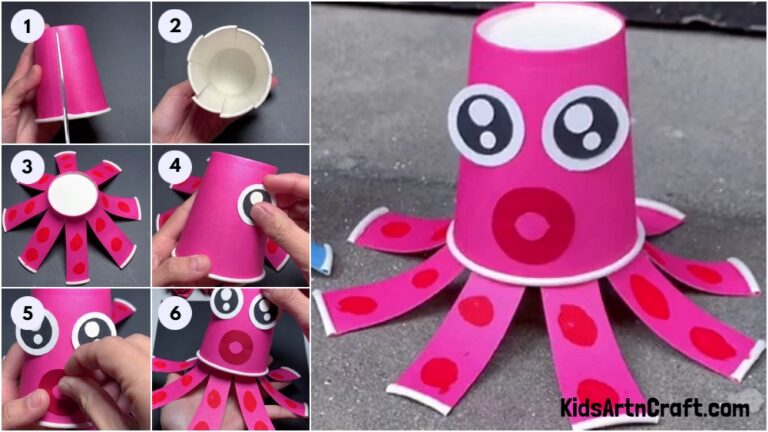 DIY Easy Paper Cup Octopus Craft For Kids - Kids Art & Craft